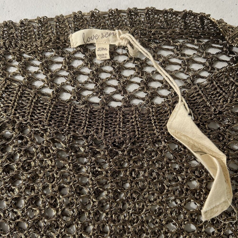 Love Sen Top Women S or M Metallic Fishnet Beach Spring Summer - Picture 5 of 8